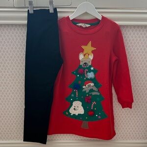Boden Christmas Tree Sweater / Tunic with Black Boden Pants